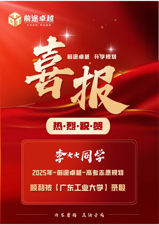 前途卓越2025届高考录取喜报