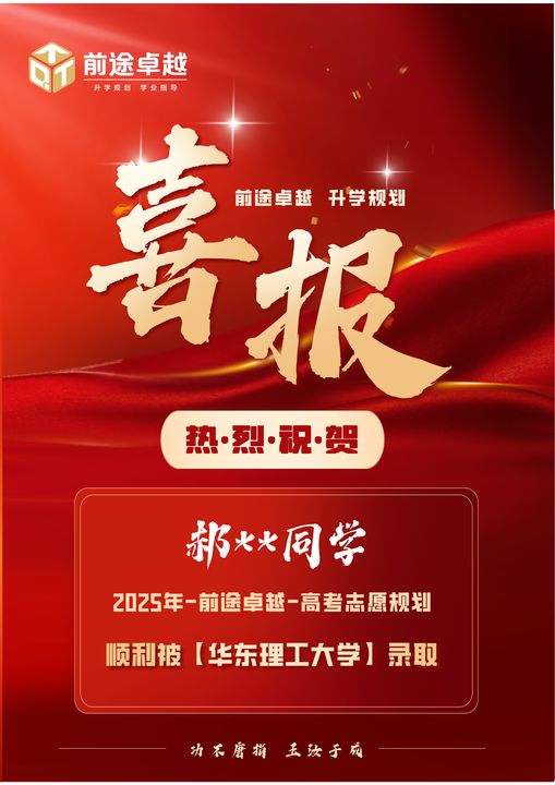前途卓越2025届高考录取喜报