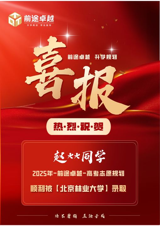 前途卓越2025届高考录取喜报