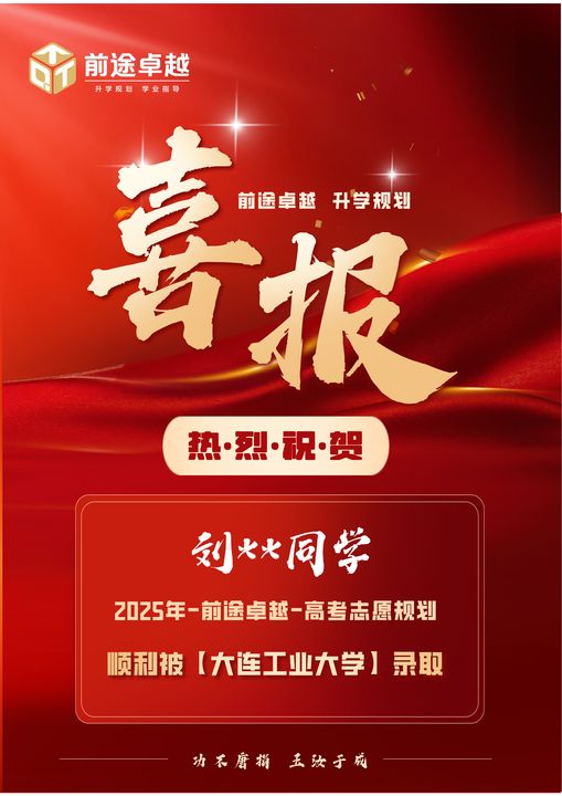 前途卓越2025届高考录取喜报