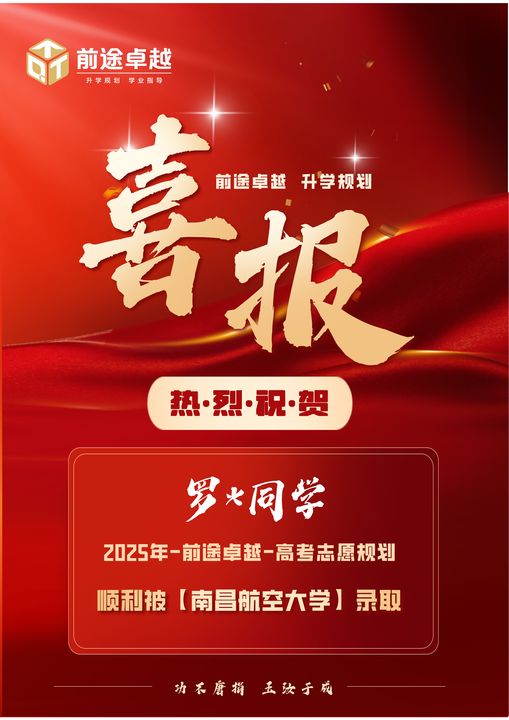 前途卓越2025届高考录取喜报